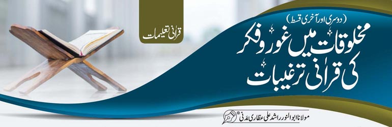 مخلوقاتِ الہٰی میں غوروفکر کی قراٰنی ترغیبات(دوسری اور آخری قسط)