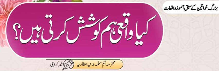 کیا واقعی ہم کوشش کرتی ہیں؟