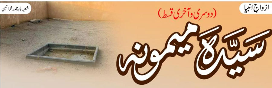 سیدہ میمونہ  رضی اللہ عنہا(دوسری اور آخری قسط)