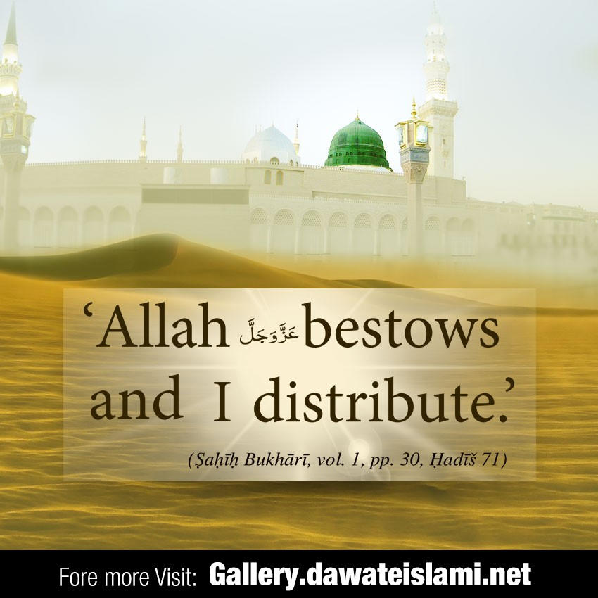 Allah عَزَّوَجَلَّ bestows and I distribute