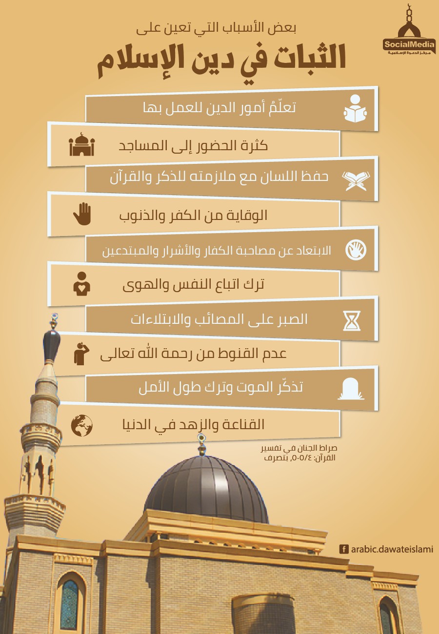 بعض الأسباب التي تعين على الثبات على دين الإسلام