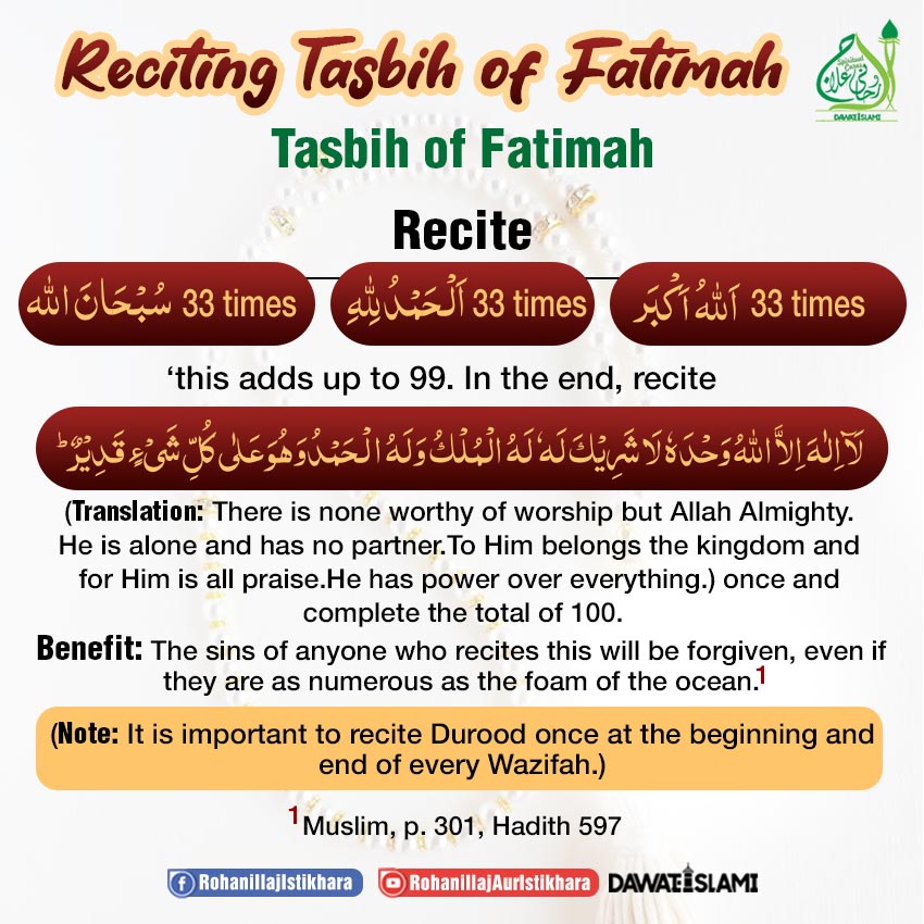 Reciting Tasbih of Fatimah