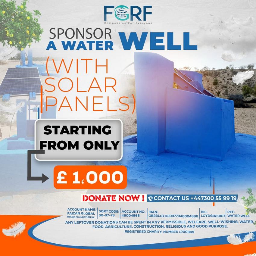Sponser a Water Well With Solar Panels
