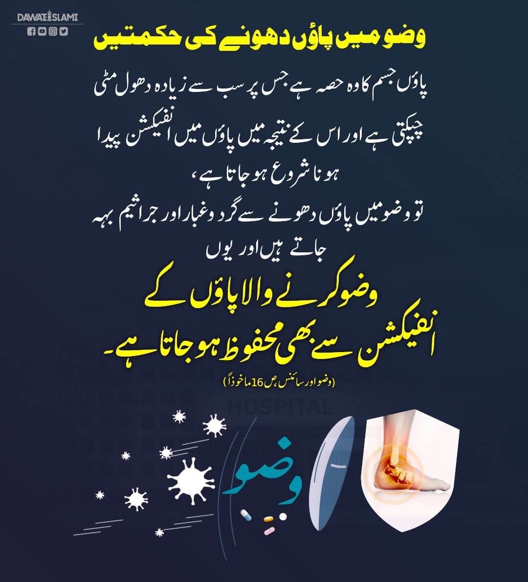 Wuzu Mein Paon Dhonay Ki Hikmatein