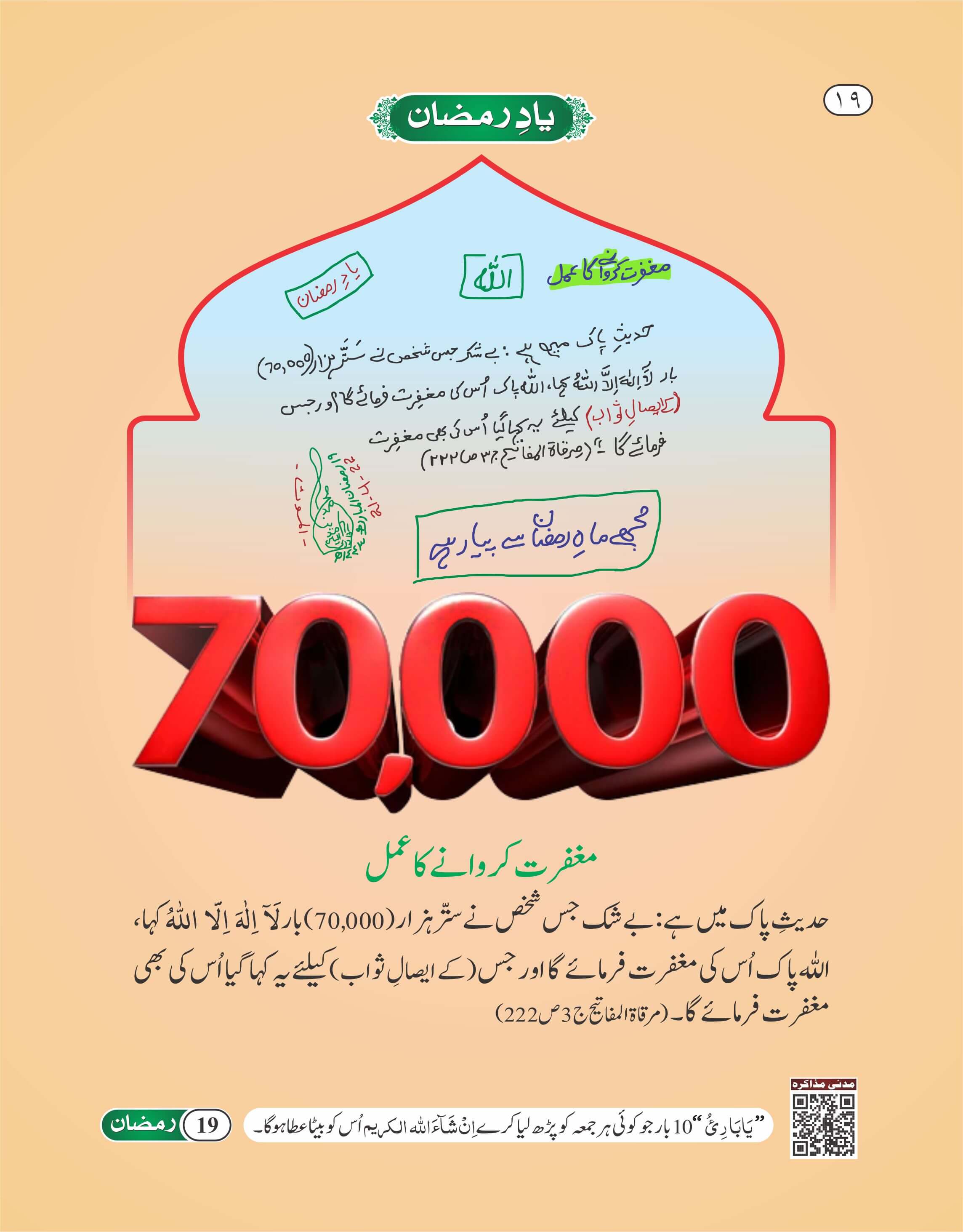 70,000 Maghfirat Karwane Ka Ammal