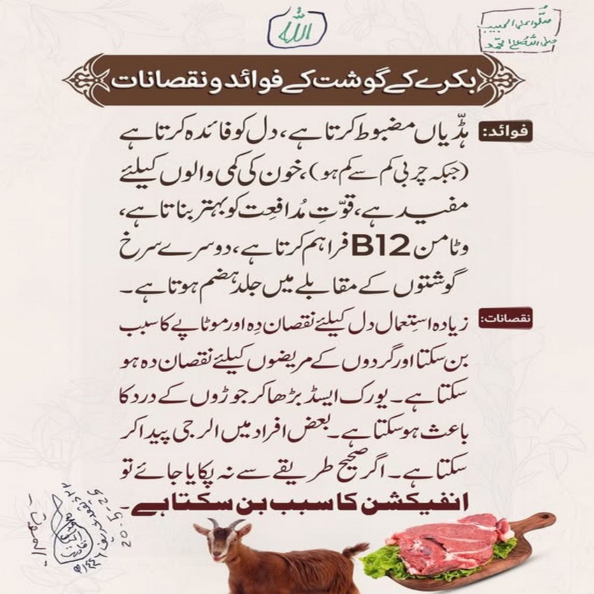 Bakray Ke Gosht Ke Fawaid o Nuqsanaat