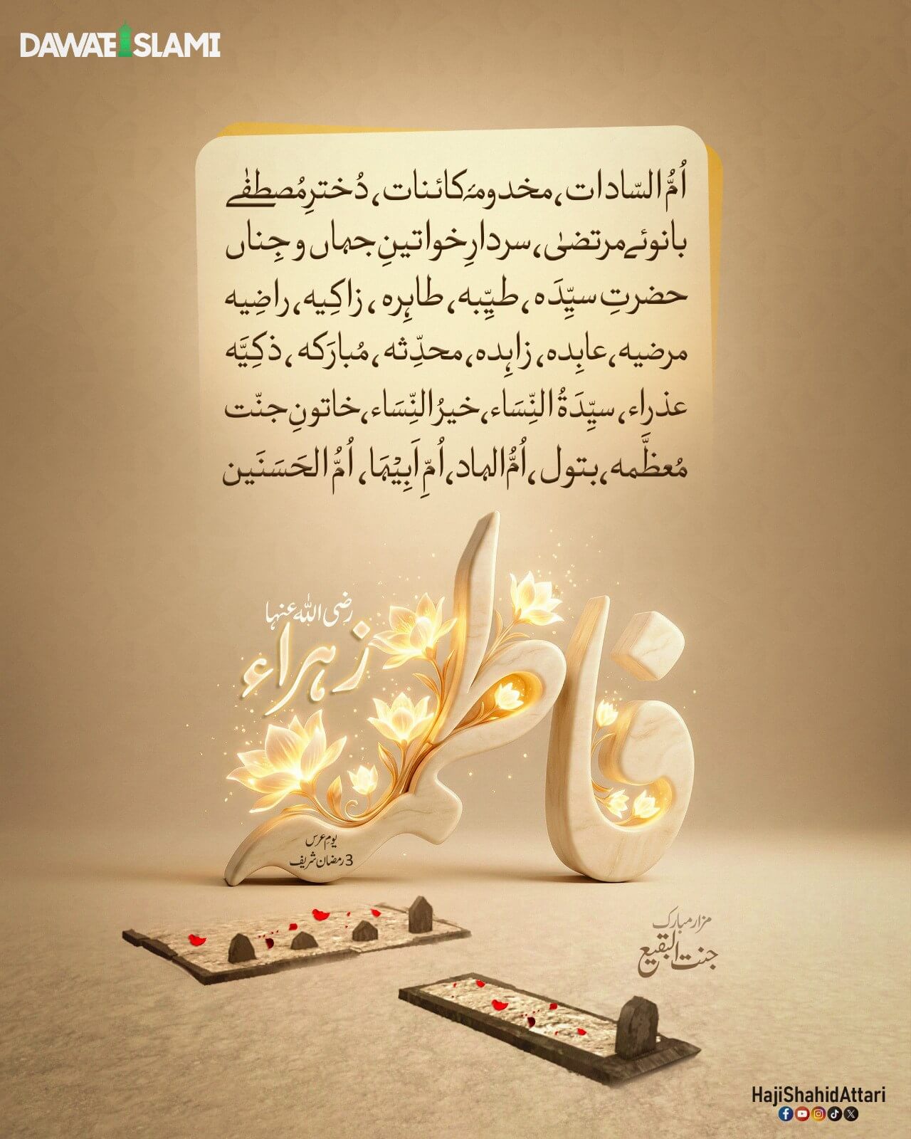 Hazrat Fatima رضی اللہ عنہا Kay Alqabaat