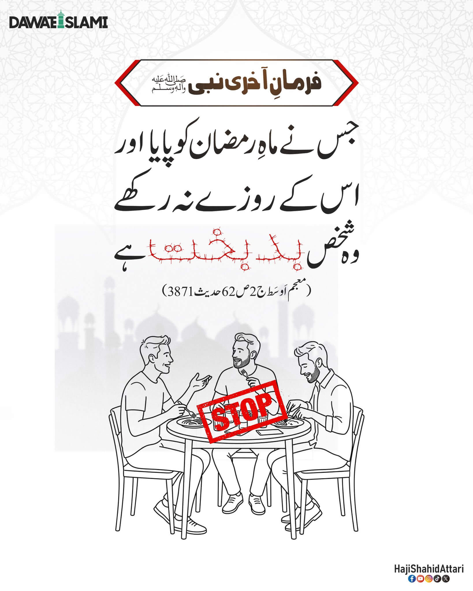 Ramzan Kareem Ko Panay Wala Badbakht Kon ?