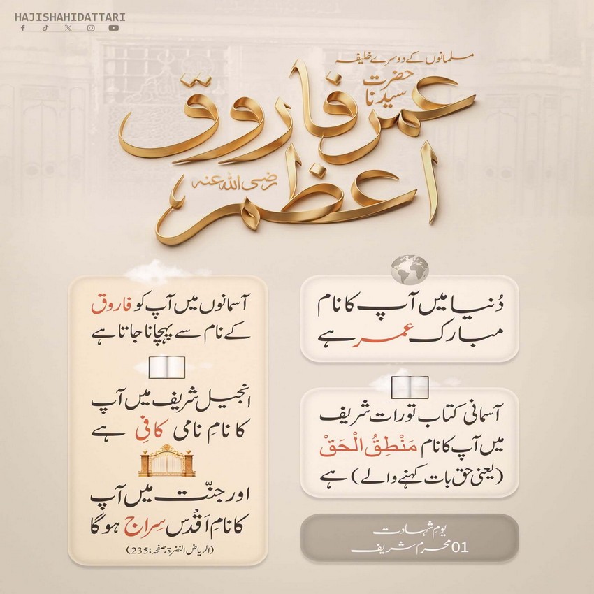 Musalmanon Kay Dusray Khalifa Hazrat Umar Farooq رضی اللہ عنہ