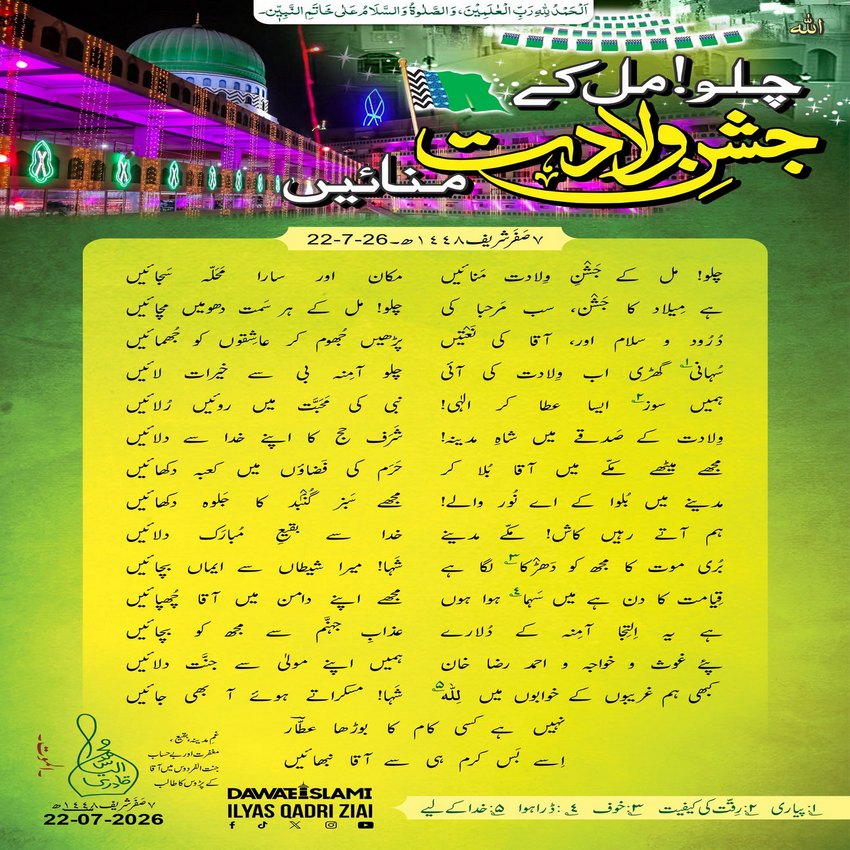 Chalo Mil Kar Jashan e Wiladat Manaein