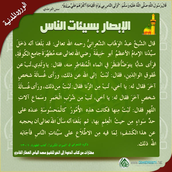 الإبصار بسيئات الناس