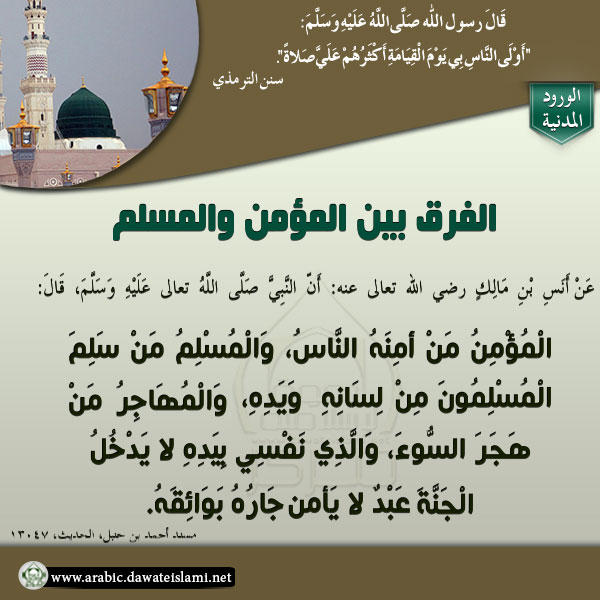 الفرق بين المؤمن والمسلم