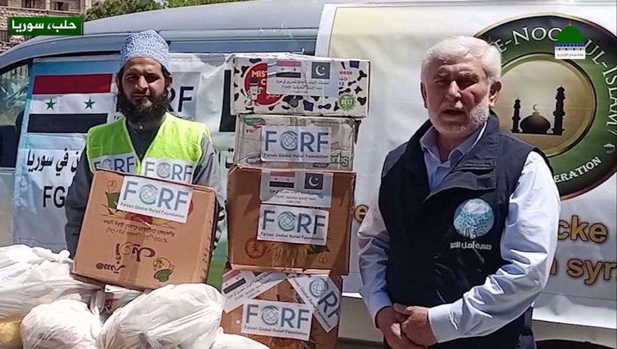 حملة توزيع السلات الغذائية على ضحايا الزلزال في سوريا